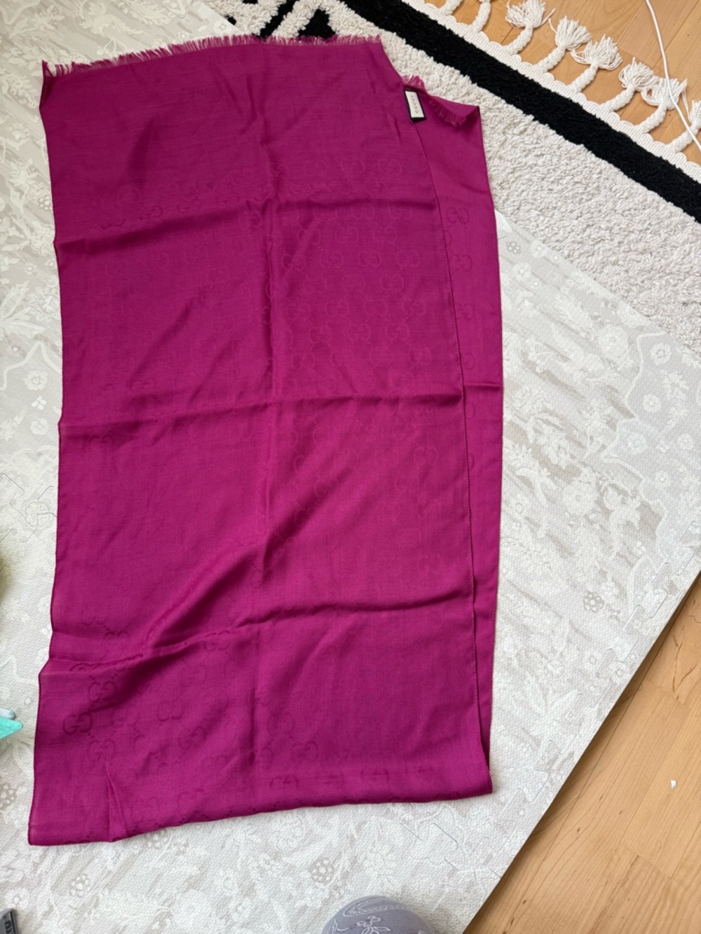 Gucci Bright Fuchsia Silk Scarf - Picture 3 of 4